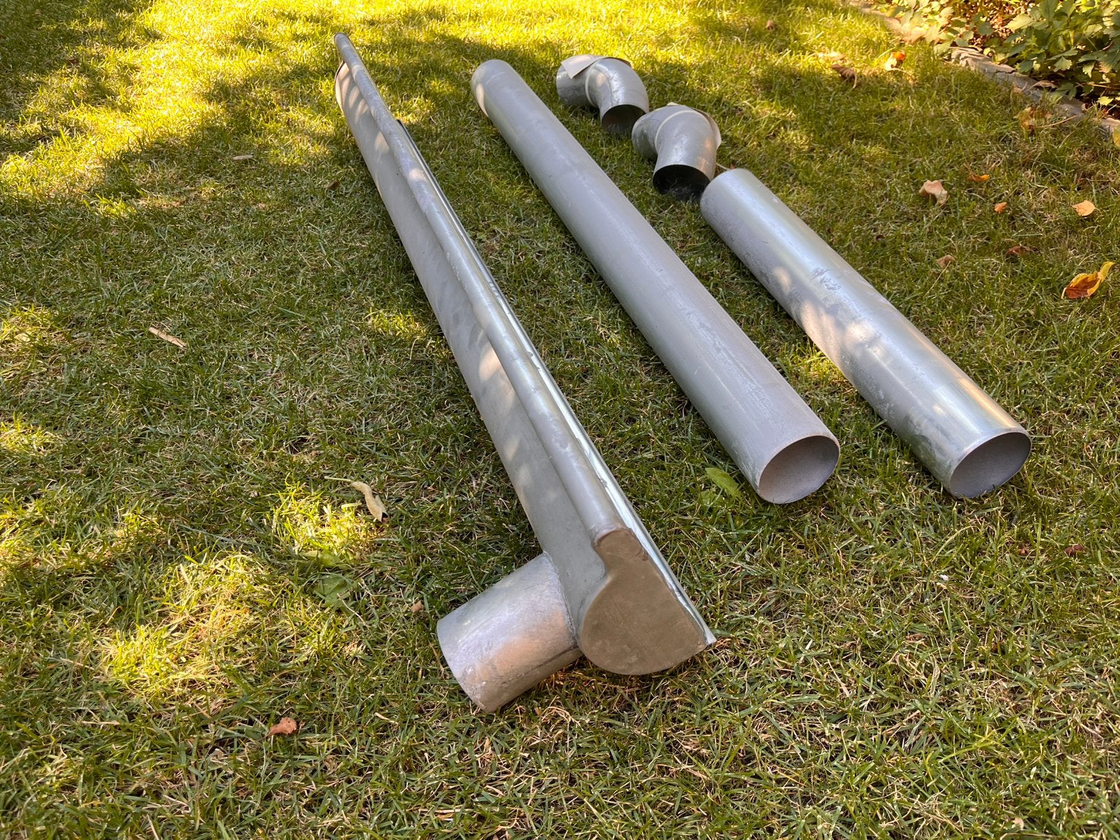 Zinken goot - 115 cm - uitloop rechts, Ophalen, Zo goed als nieuw, Zink, Minder dan 2 meter