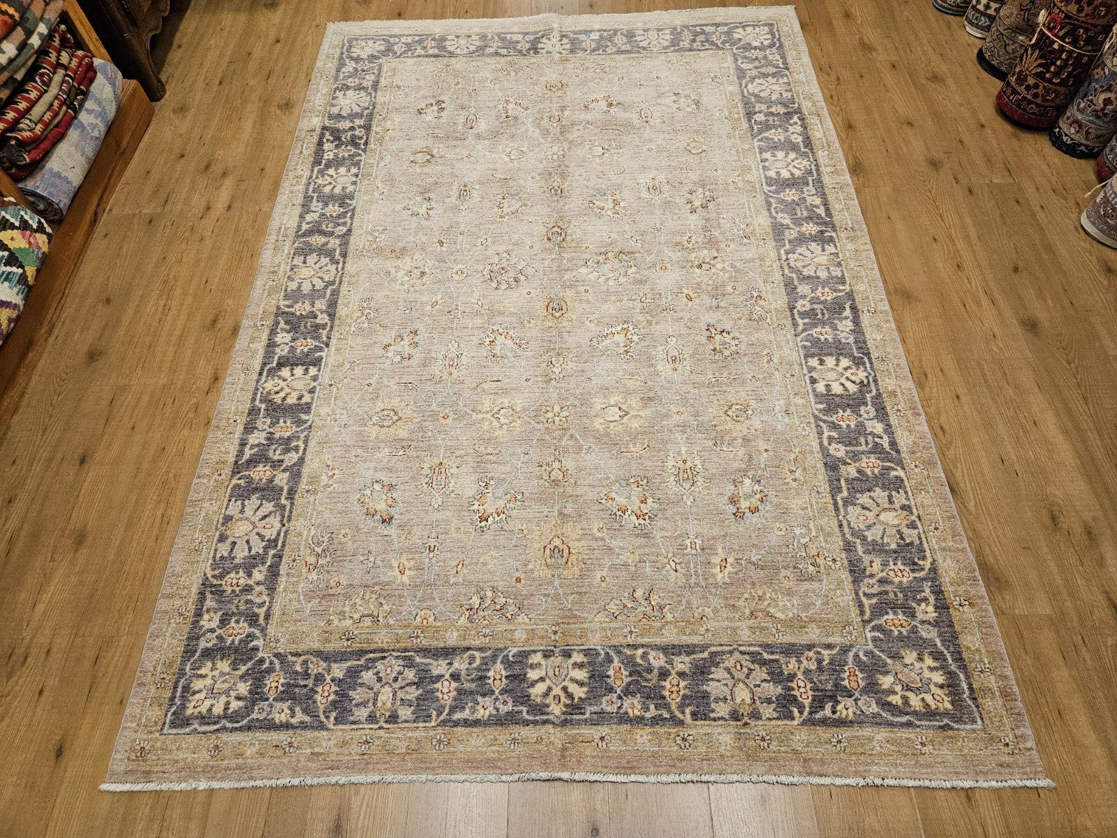 Handgeknoopt oosters tapijt ziegler 275x185, Perzisch, 150 tot 200 cm, Vof Slats Antiek, Crème