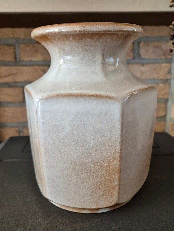 West Germany Scheurich Vaas, Beige, Ophalen of Verzenden, Zo goed als nieuw, 20 cm