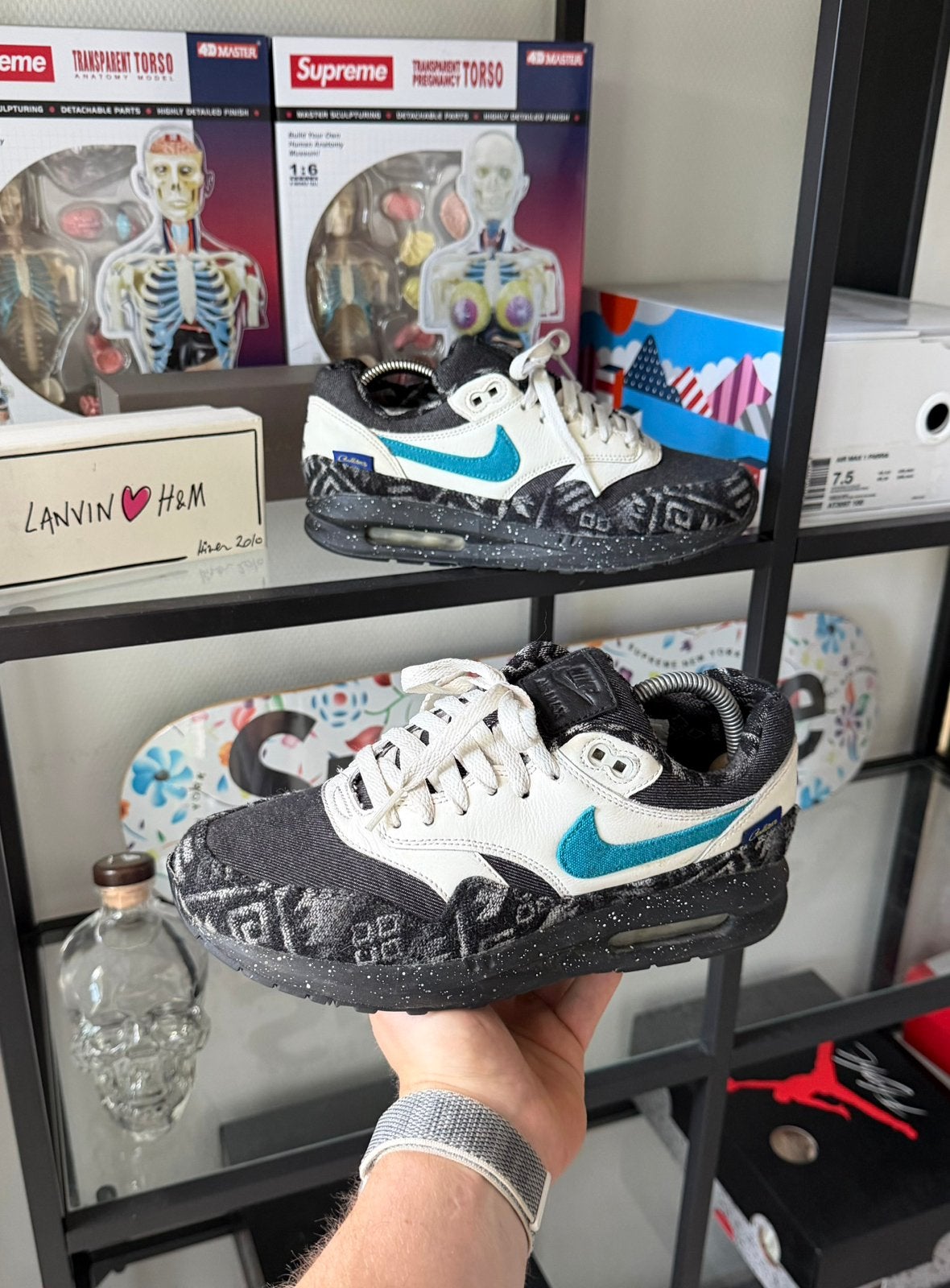 Nike Air Max 1 iD Pendleton Print Denim Swoosh, Overige kleuren, Ophalen of Verzenden, Sneakers of Gympen, Zo goed als nieuw