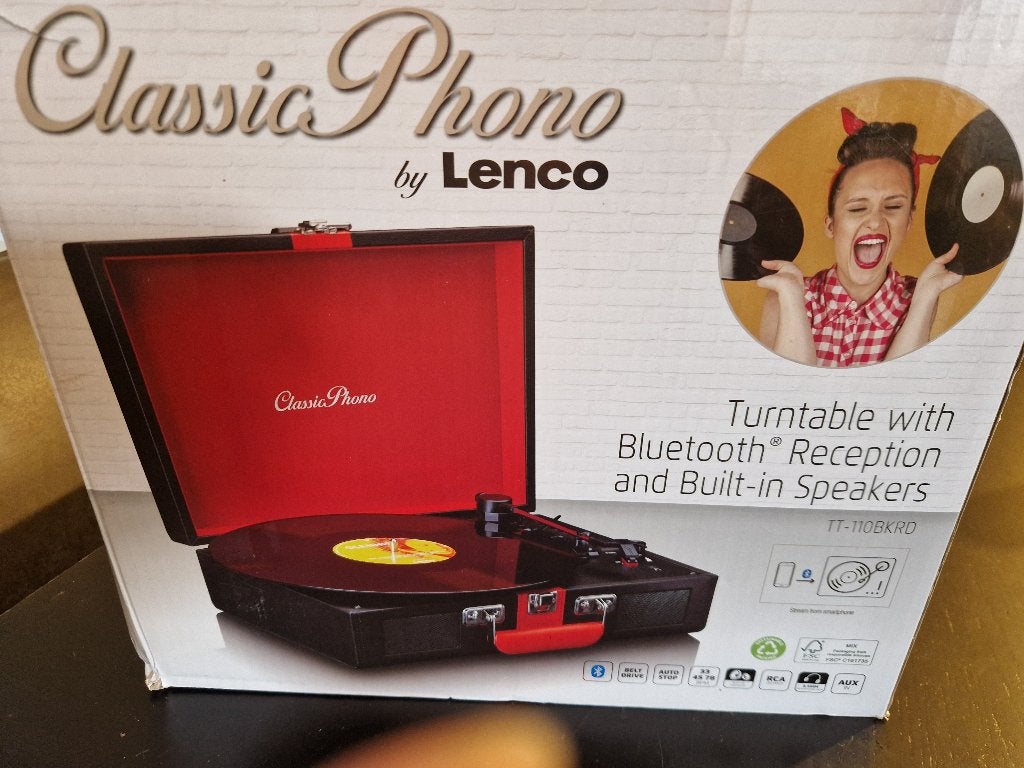 Lenco Classic Phono Platenspeler met Bluetooth en speakers, Audio, Tv en Foto, Ophalen of Verzenden, Zo goed als nieuw, Platenspeler