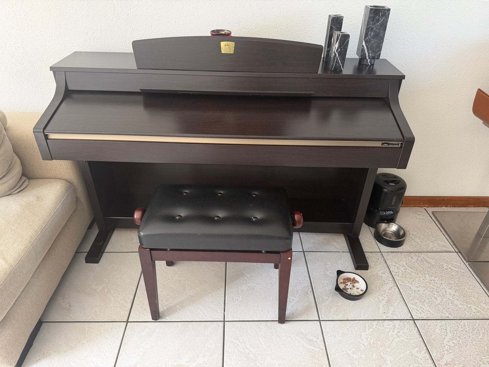 Yamaha Clavinova Digitaal Piano met Kruk, Ophalen, Gebruikt, Bruin, Digitaal