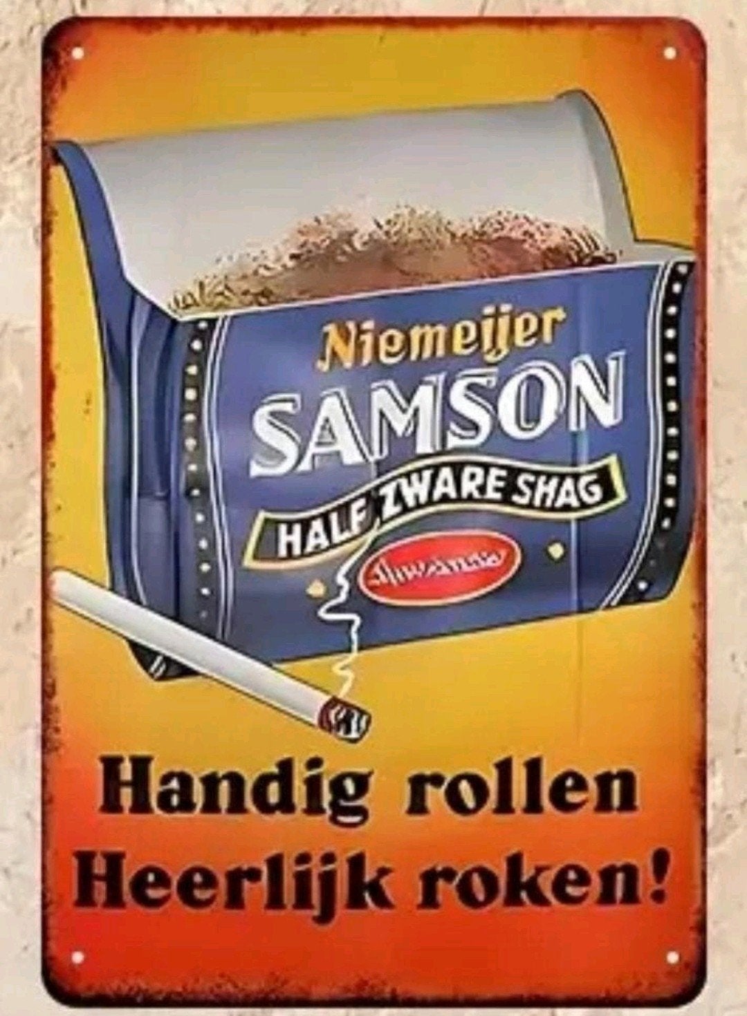 Wandbord van samson shag, ideaal voor in de man cave, bar., Ophalen of Verzenden, Nieuw