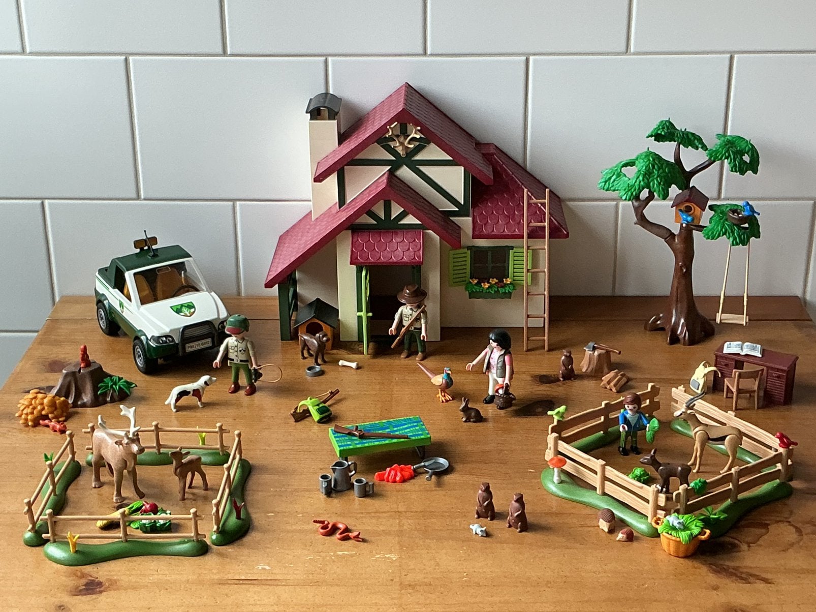 PLAYMOBIL UITGEBREID BOSWACHTERSHUIS  🍄 🍄 SUPERSET !!, Ophalen of Verzenden, Gebruikt