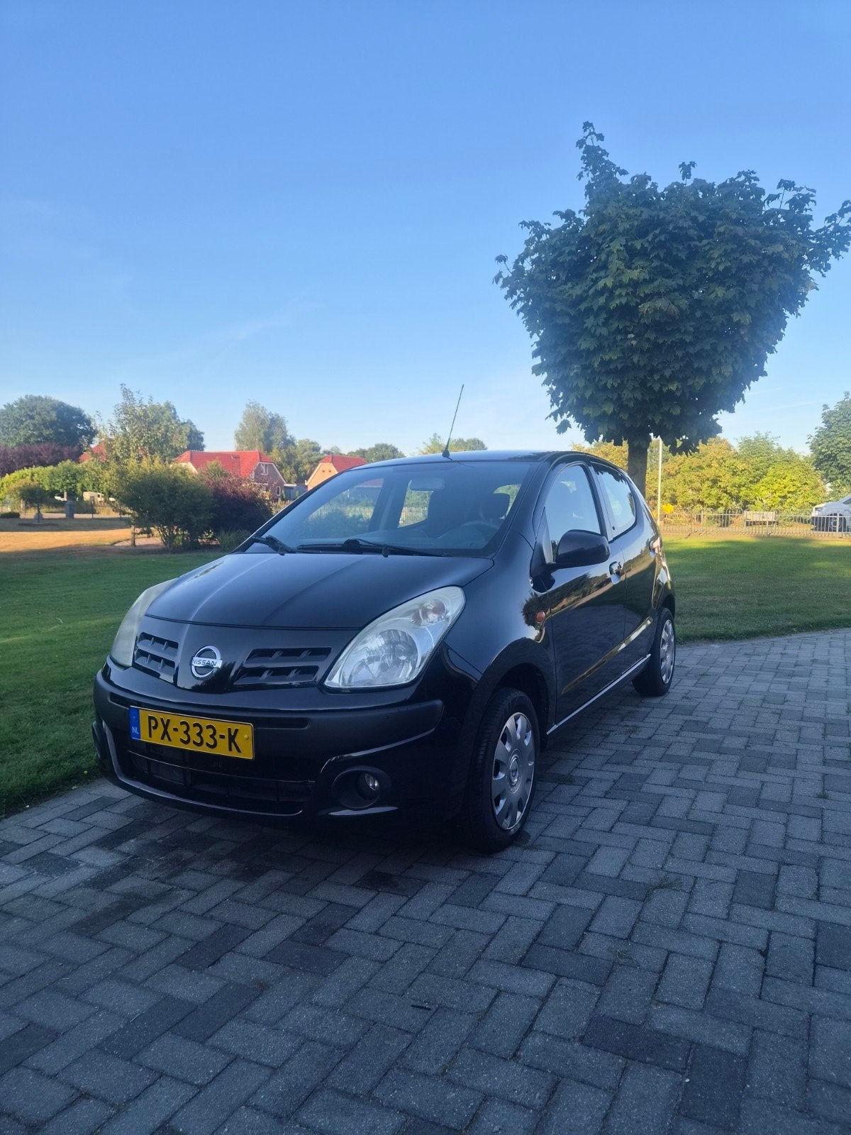 Nissan Pixo 1.0 50KW 5D 2012 Zwart 118.--- km, Auto's, Voorwielaandrijving, 200 kg, 4 stoelen, Handgeschakeld