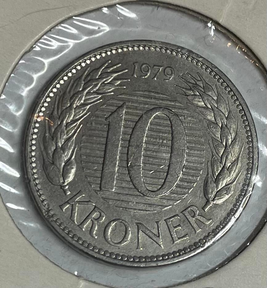 10 kroner Denemarken 1979, Ophalen of Verzenden, Overige landen