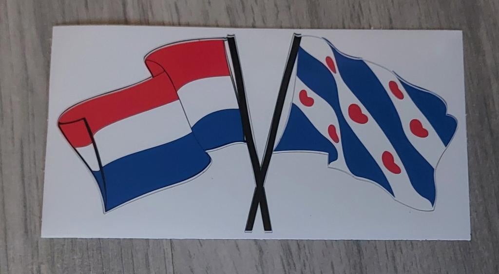 Fries Nederlandse vlag sticker 12 x 6 cm, Ophalen of Verzenden