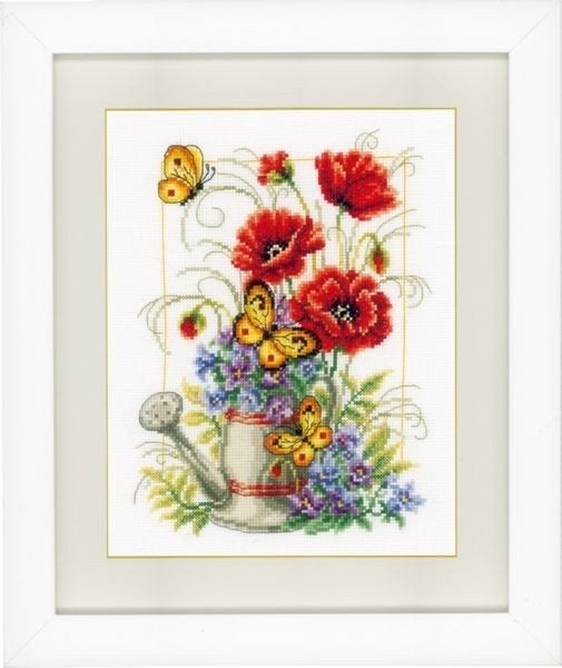 Borduurpakket Gieter met bloemen pn0021583, ., Nieuw, Ophalen of Verzenden, .