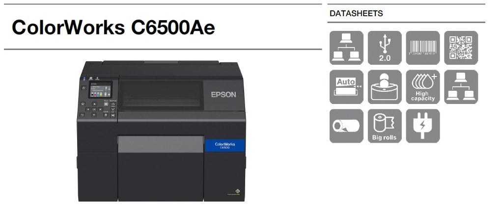 Epson ColorWorks CW-C6500Ae, cutter, disp., USB, C31CH77102, Computers en Software, Labelprinters, Seiko Epson Corporation, Verzenden