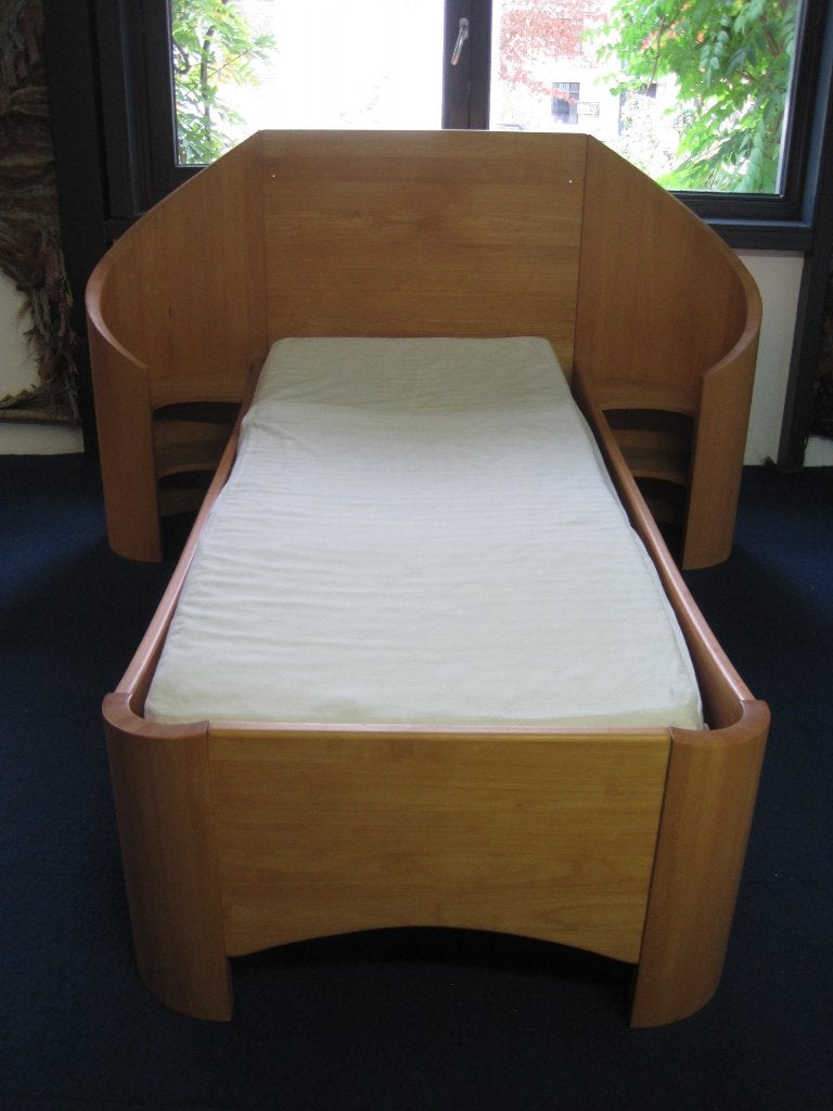 Houten bed 200 x 90, Huis en Inrichting, Ophalen, Gebruikt, 90 cm, Eenpersoons