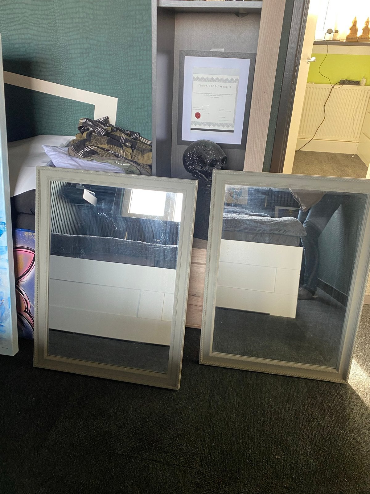 Set van 2 Riviera Maison spiegels - 60x80 cm, Huis en Inrichting, Ophalen, Gebruikt, Minder dan 100 cm, Rechthoekig