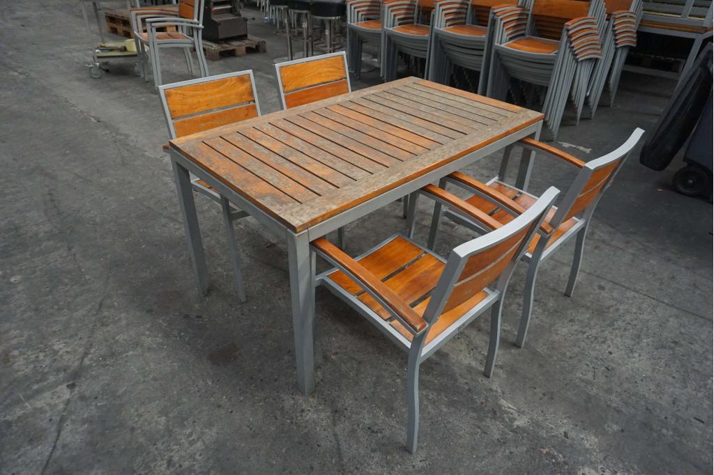 Satelliet tuintafel met tuinstoelen terrastafel met stoelen, Tuin en Terras, Gebruikt, Onbekend, Ophalen of Verzenden, Onbekend