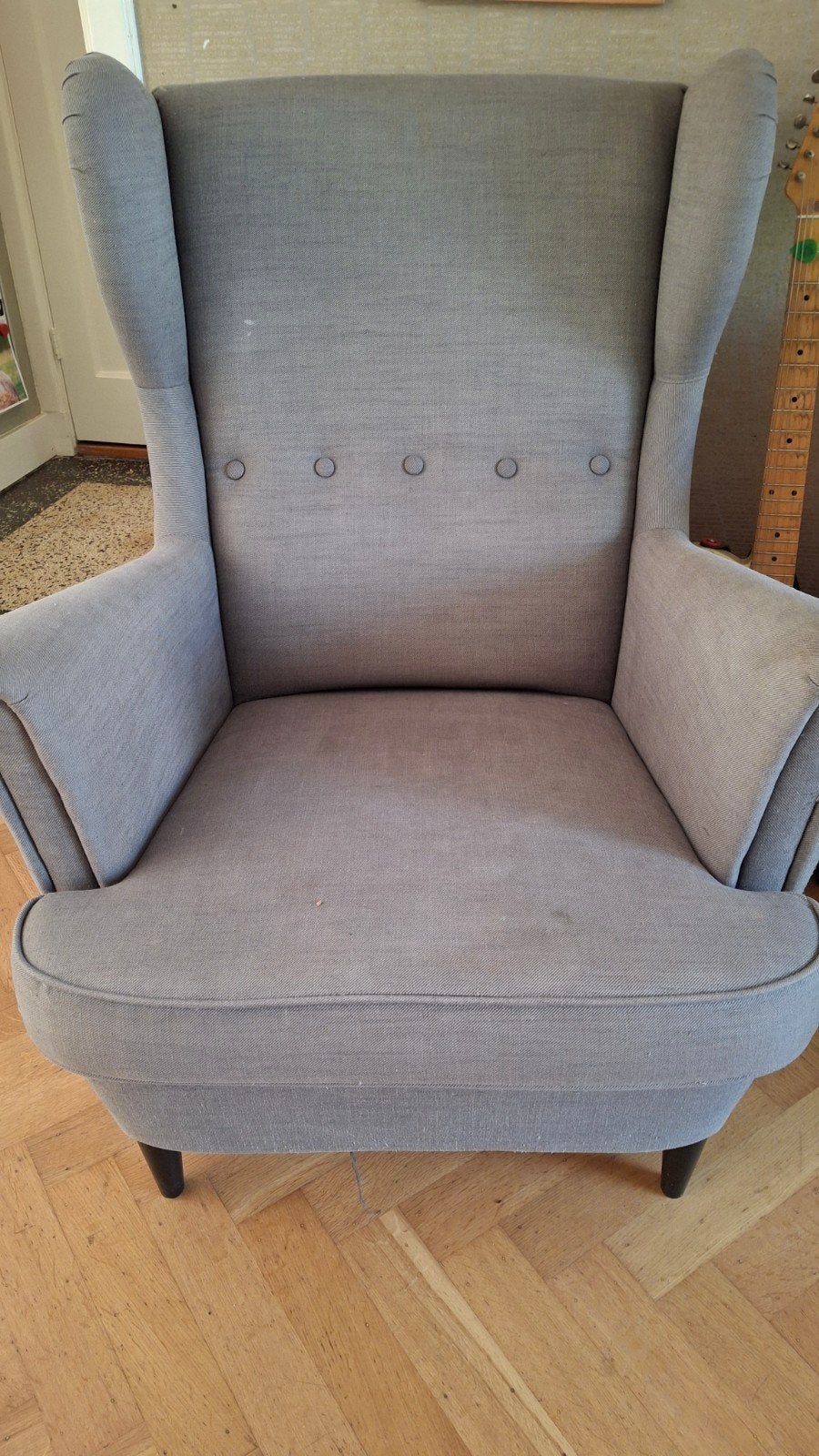 Grijze strandmon, Huis en Inrichting, Fauteuils, Ophalen, Gebruikt, Modern klassiek, 75 tot 100 cm