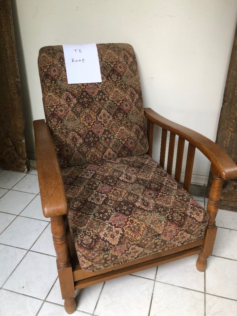 eiken fauteuil, Huis en Inrichting, Fauteuils, Gebruikt, Grootmoederstijd, 75 tot 100 cm, Ophalen of Verzenden