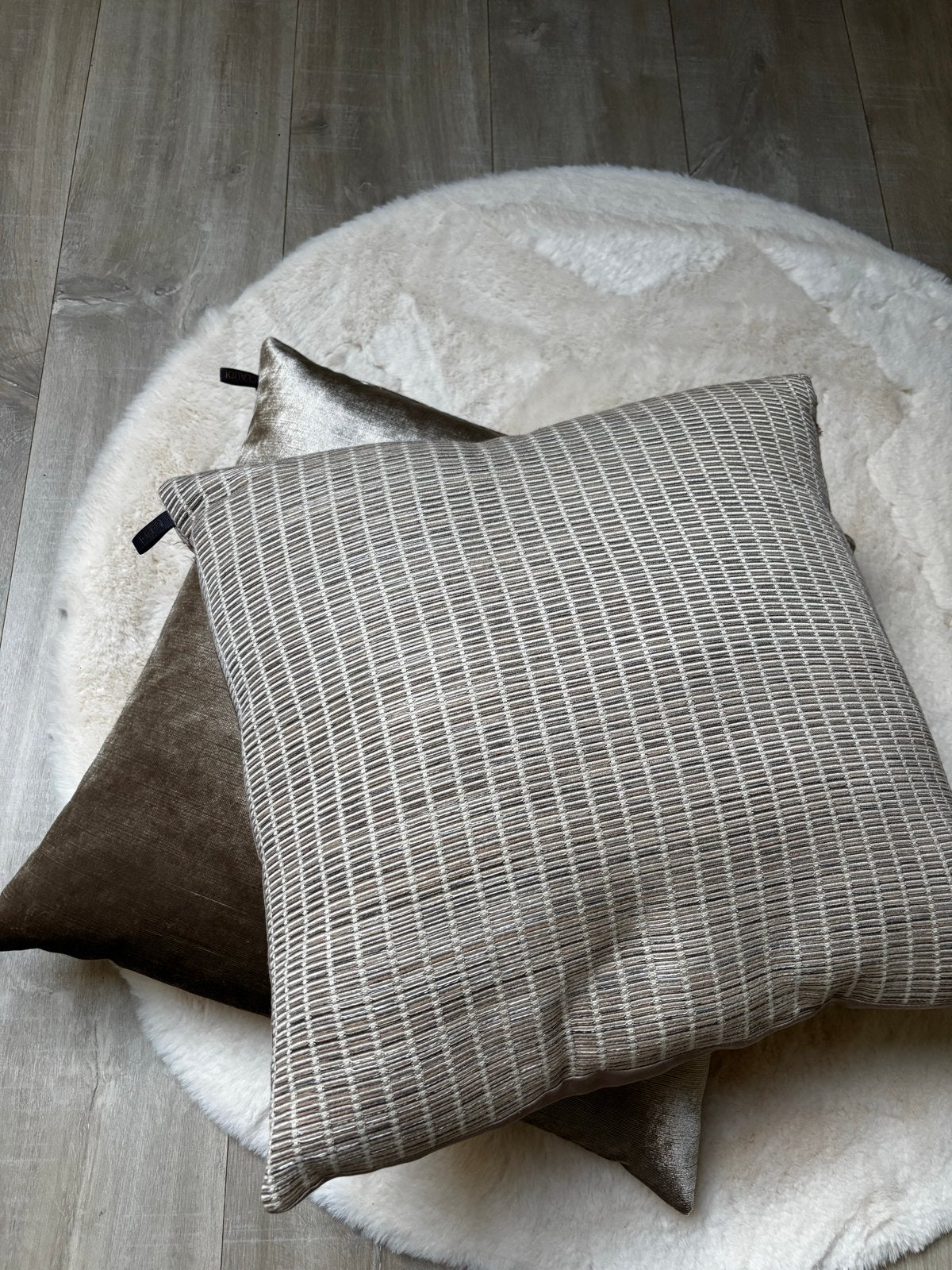 Claudi sierkussens - Bruin/Beige met patroon, Overige merken, Meerkleurig, Inclusief binnenkussen, Vierkant