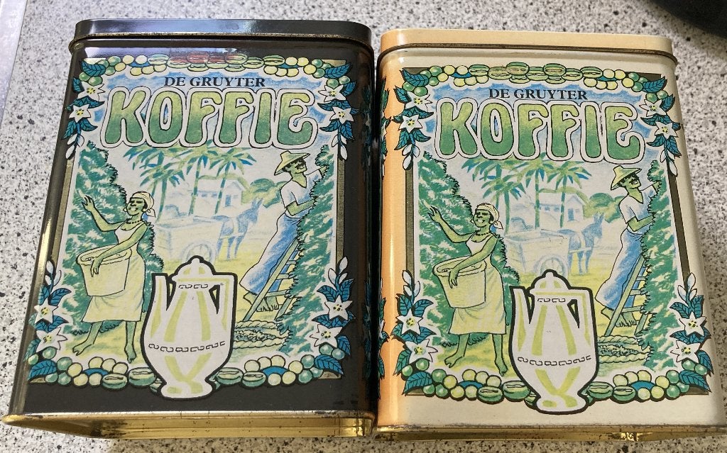 2 nostalgische blikken De Gruijter Koffie, Verzamelen, Ophalen of Verzenden, Gebruikt, Koffie, Overige merken