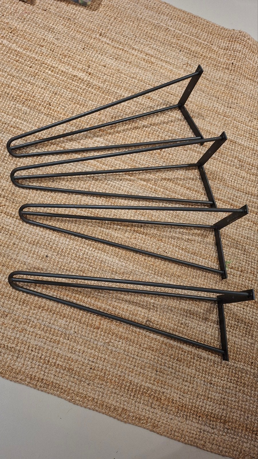 4x stalen hairpin poot voor eettafel, Ophalen, Rechthoekig, 200 cm of meer, 50 tot 100 cm