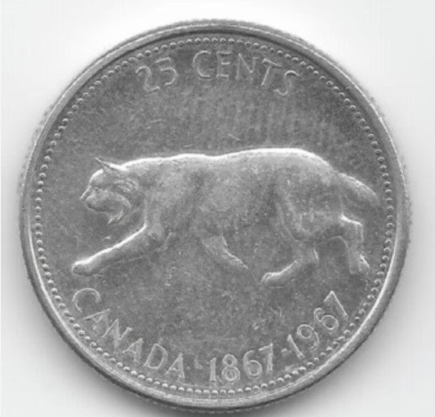 Canada 25 cents 1967 "100th anni. of confederation" KM# 68, Postzegels en Munten, Munten | Amerika, Verzenden, Noord-Amerika, Losse munt