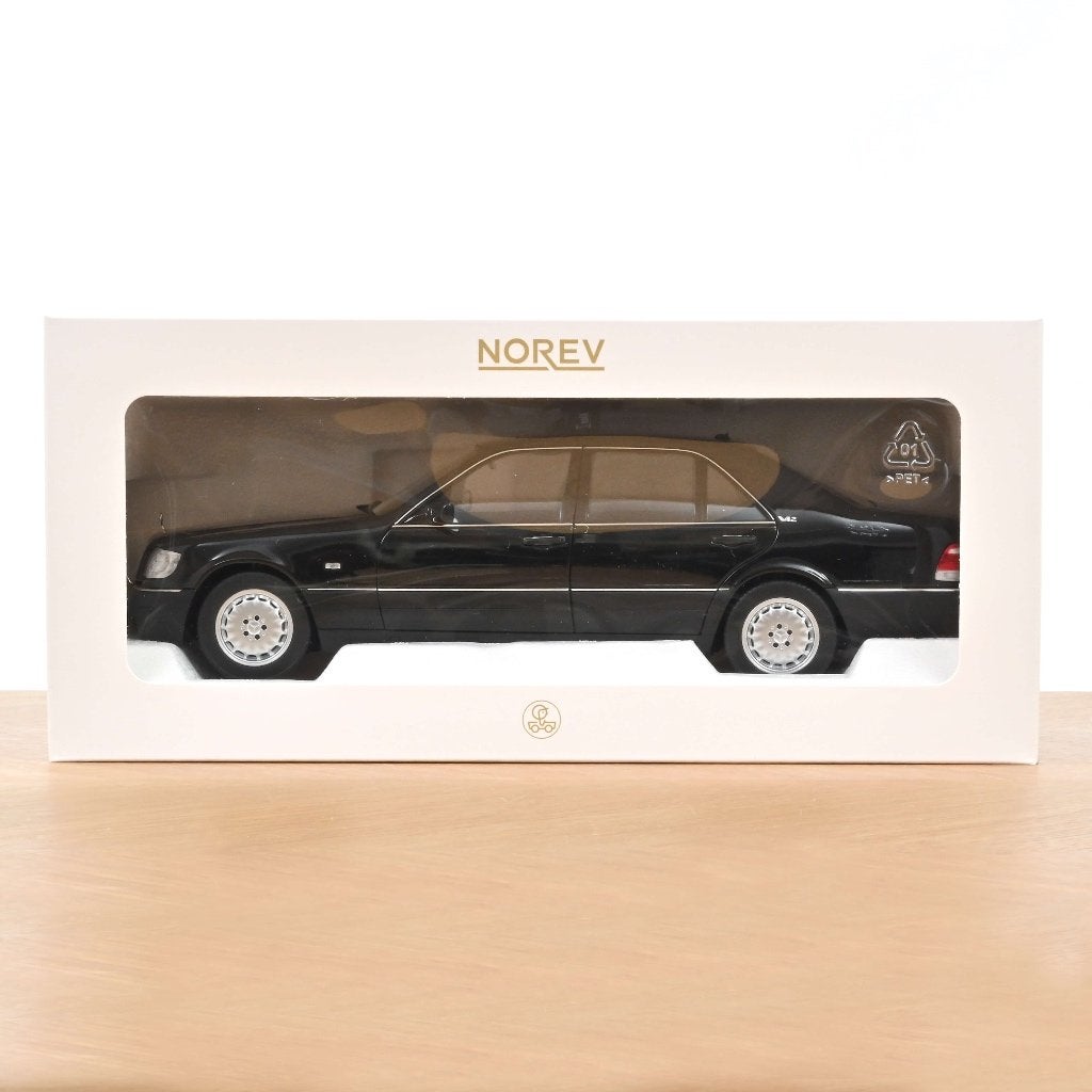 Mercedes Benz S600 '97 Obsidian Zwart Met. 1/18 NOREV 183045, Verzenden, Nieuw, Auto, Norev