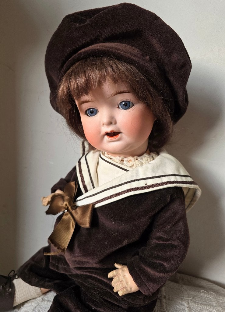 Antieke pop, heubach 342 ventje, 48 cm, Ophalen of Verzenden, Gebruikt, Pop