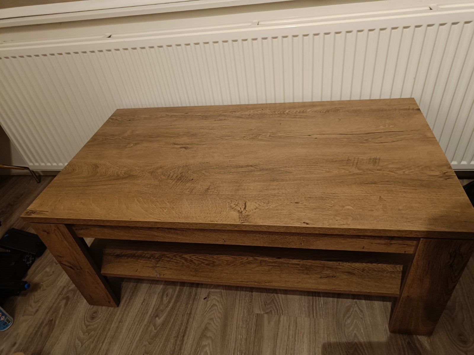 Jisk salontafel 1.1x0.6x0.452m donker eiken, krasvrij, Huis en Inrichting, 100 tot 150 cm, Zo goed als nieuw, Overige houtsoorten