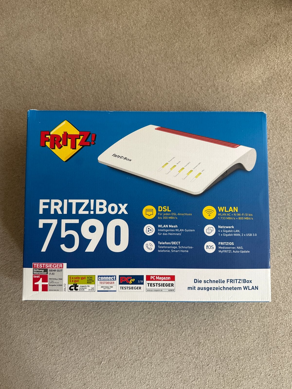 FRITZ!Box 7590 WLAN Router - in originele doos, Computers en Software, Routers en Modems, Ophalen of Verzenden, Zo goed als nieuw