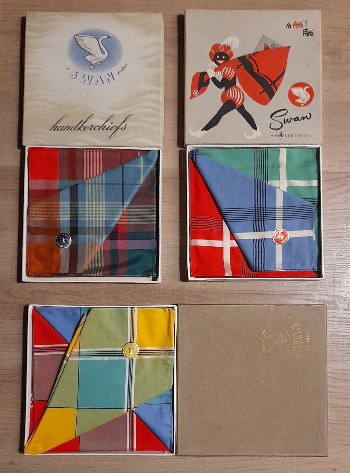 Vintage Swan Zakdoeken - retro - 3 doosjes met elk 3 stuks, Ophalen of Verzenden, Dames, Swan