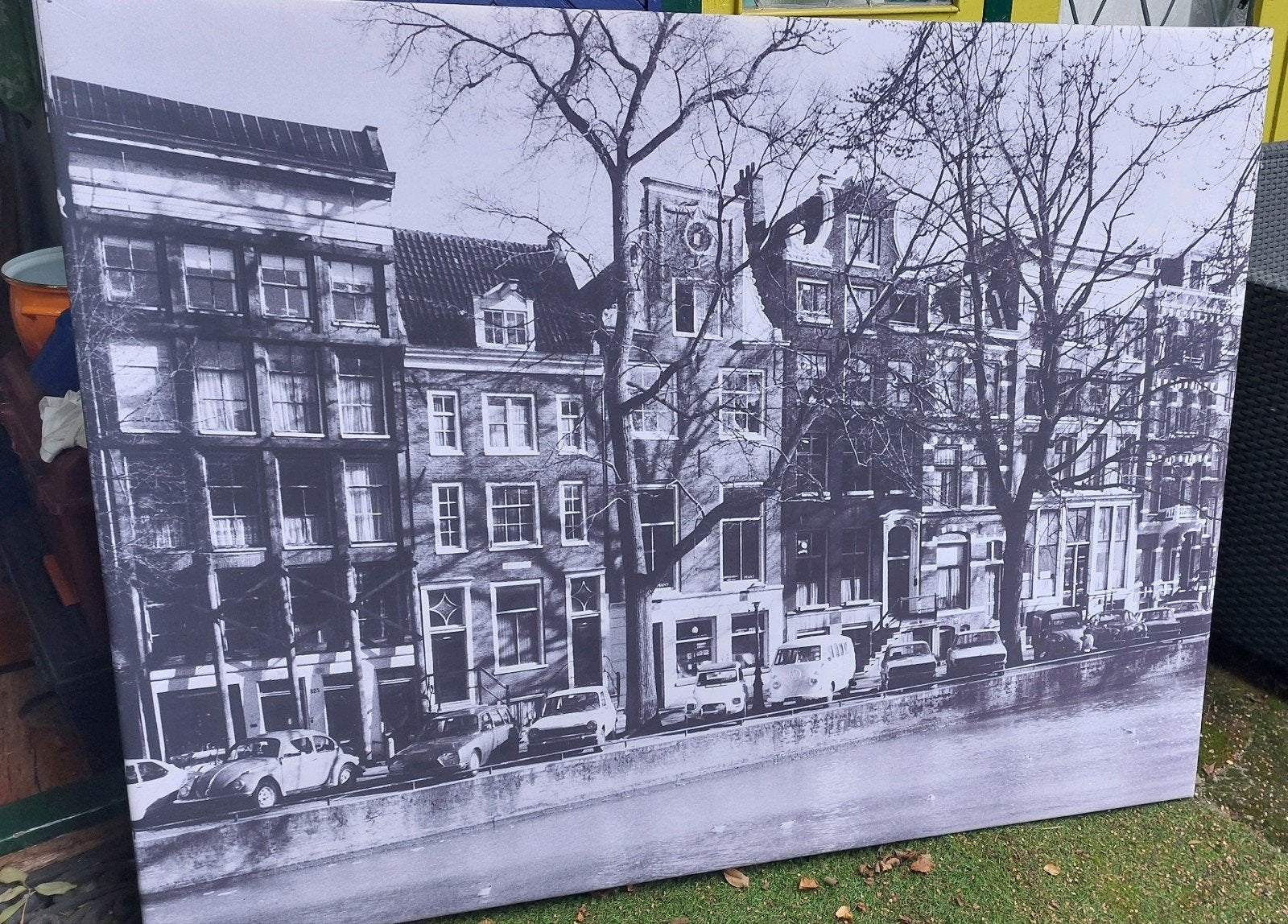 Zwart-wit Herengracht Amsterdam foto canvas doek akoestisch, Ophalen, 125 cm of meer, 75 – 100, Print