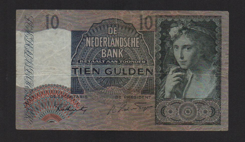 10 Gulden Bankbiljet 1942 Zeer Fraai Biljet, Postzegels en Munten, Bankbiljetten | Nederland, Ophalen of Verzenden, 10 gulden
