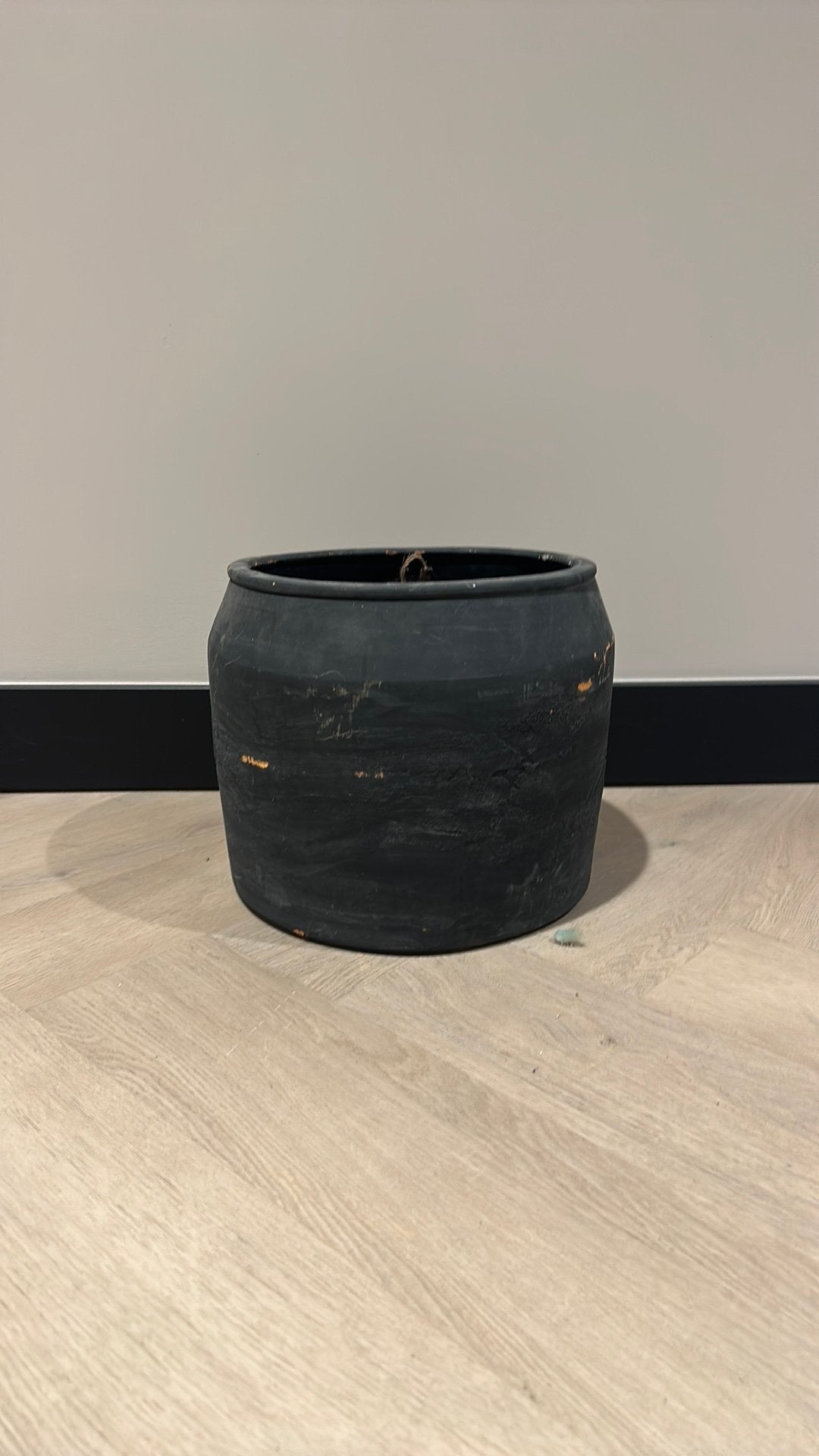 Zwarte plantenbak, Ophalen, Nieuw, Rond, Overige materialen