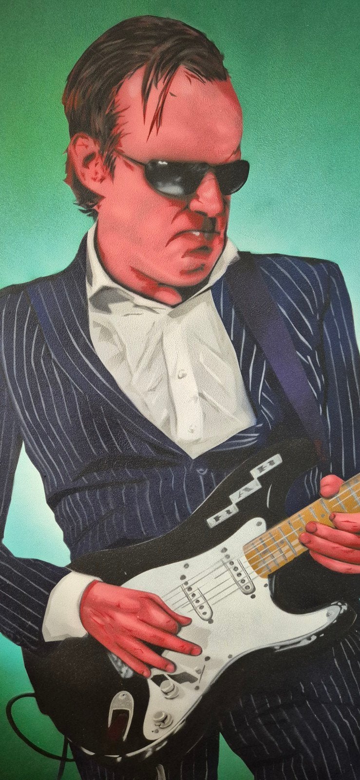 Uniek handgeschilderd schilderij Joe Bonamassa 80x120cm, Ophalen