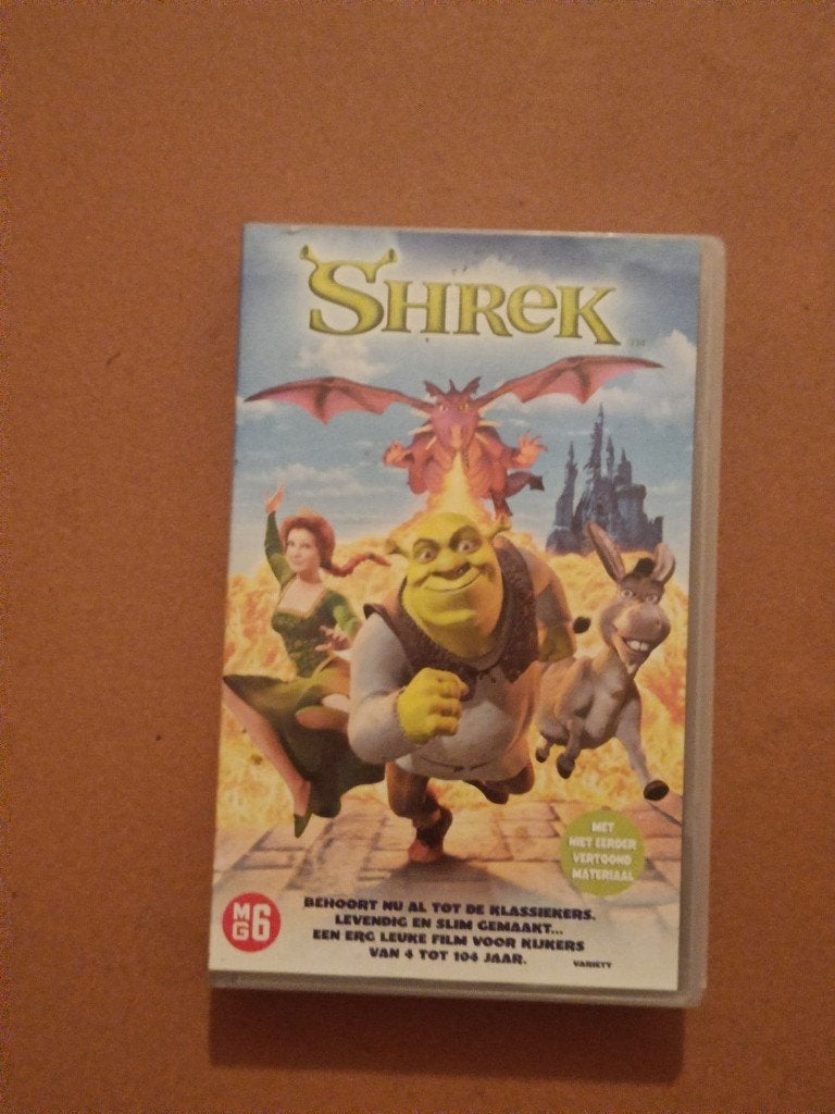 Shrek 1 op videoband / VHS, Zo goed als nieuw, Vanaf 6 jaar, Actie en Avontuur, VHS