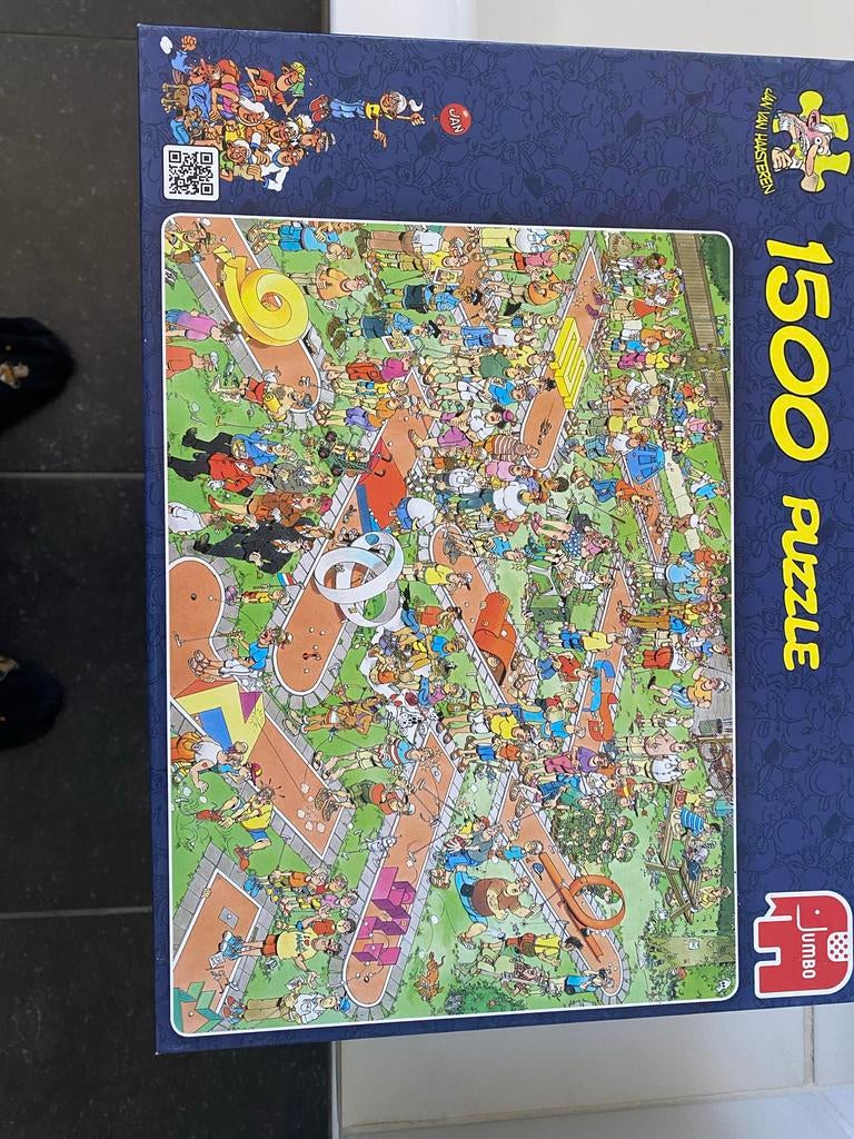 Jan van Haasteren Puzzel 1500 stukjes - Minigolf Chaos, Ophalen, 500 t/m 1500 stukjes, Gebruikt, Legpuzzel