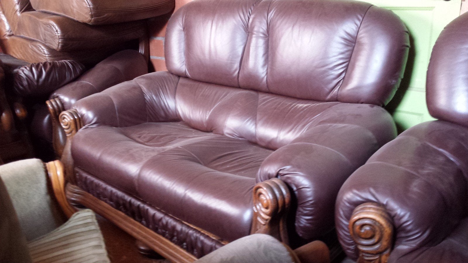 2 eiken fauteuis met bank, Ophalen