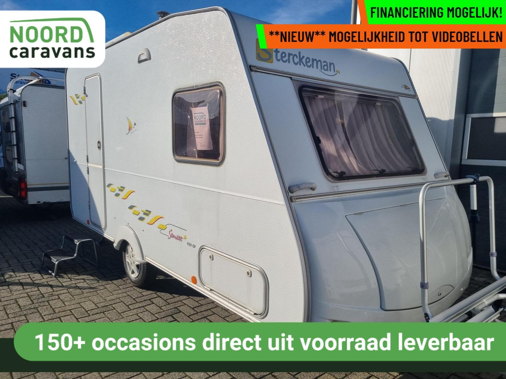 Sterckeman starlett 420 cp DWARSBED + FIETSENDRA + VOORTENT, Hordeur, Sterckeman, Bedrijf, Tot en met 4