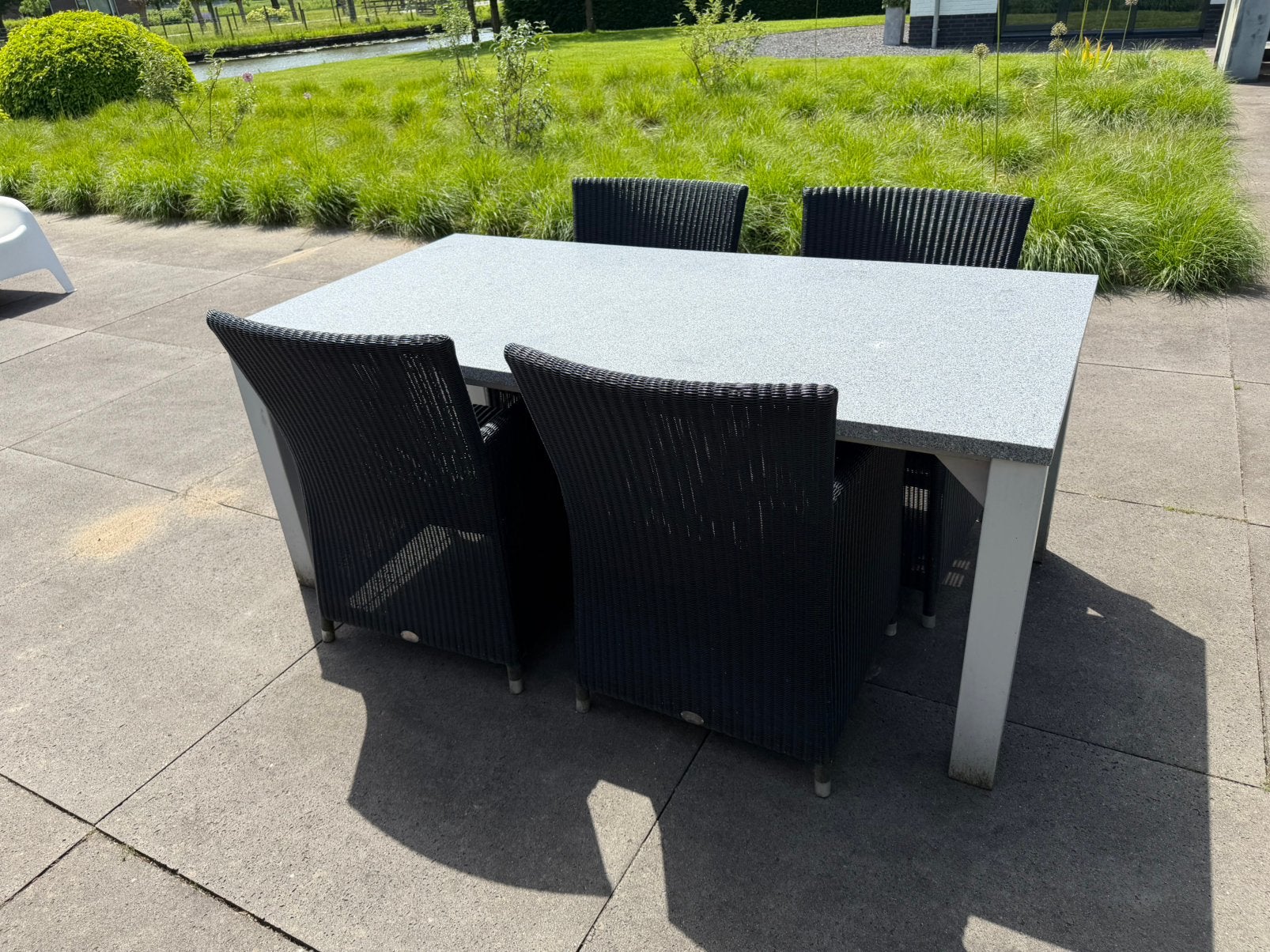 Tuinset met 4 stoelen, Ophalen, 4 zitplaatsen, Gebruikt, Eettafel