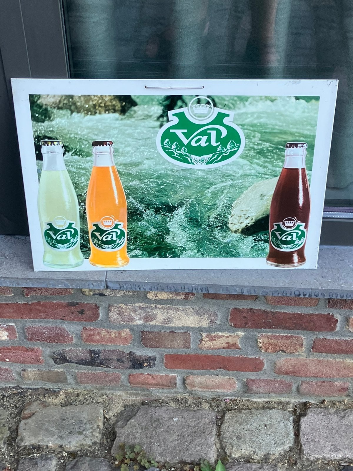 Vintage reclamebord frisdrank geen emaille bord bronwater, Ophalen of Verzenden, Gebruikt