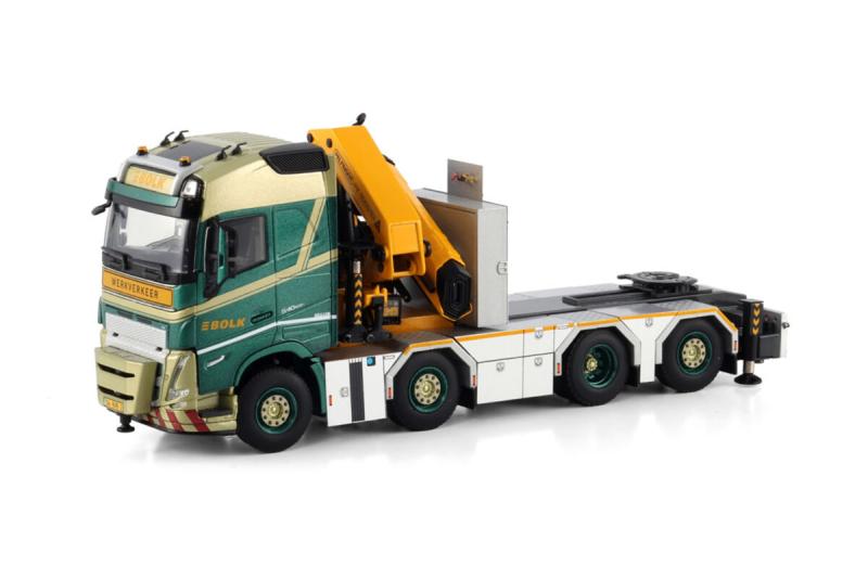 Bolk; VOLVO FH5 GLOBETROTTER 8X2 TAG AXLE WITH PALFINGER, Hobby en Vrije tijd, Modelauto's | 1:50, Nieuw, Ophalen of Verzenden