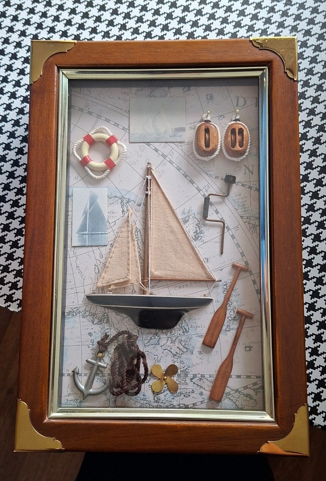 Nautisch sleutelkastje met zeilboot decoratie, Ophalen of Verzenden