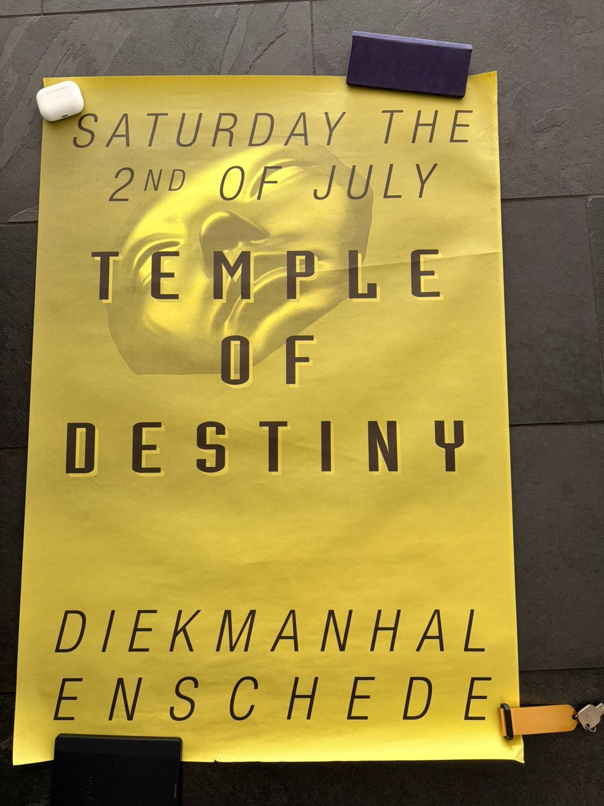 Poster Thunderdome '96 Temple of Destiny diekmanhal Enschede, Rechthoekig Staand, Ophalen of Verzenden, Zo goed als nieuw, A1 t/m A3