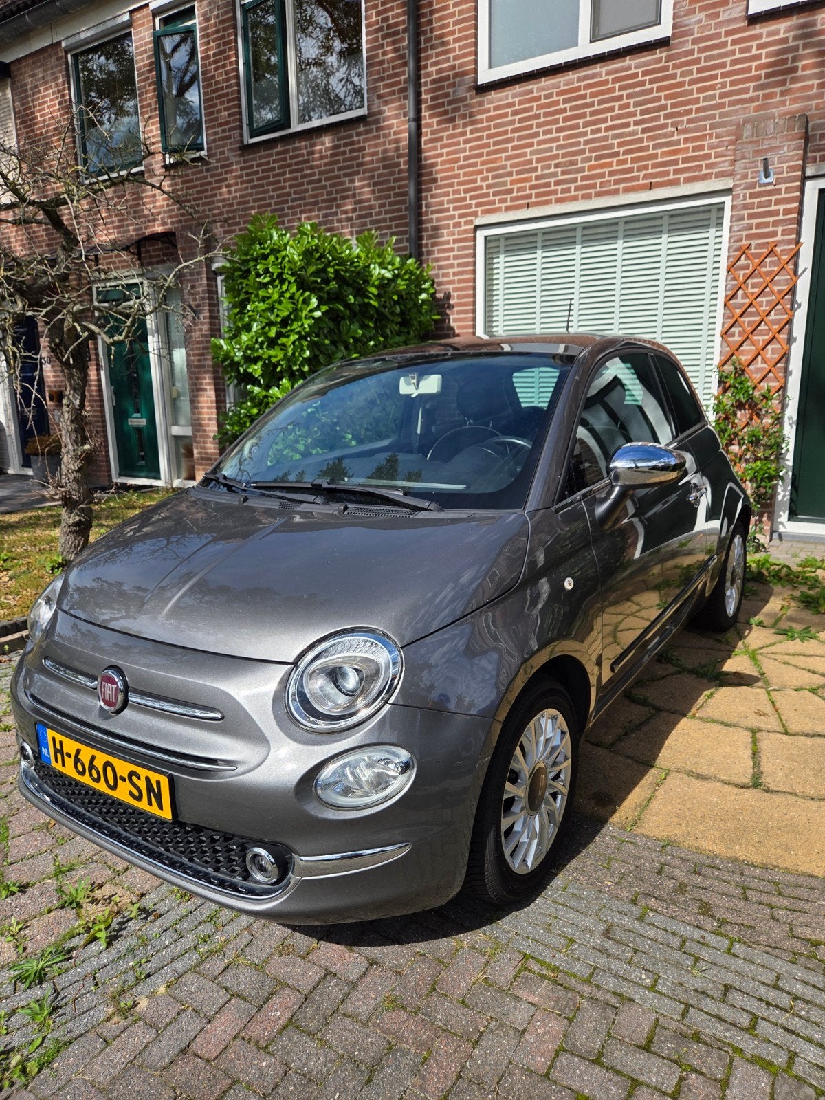 Fiat 500 1.2 2018 Grijs lounge, Auto's, Fiat, Voorwielaandrijving, Stof, 1242 cc, 4 cilinders