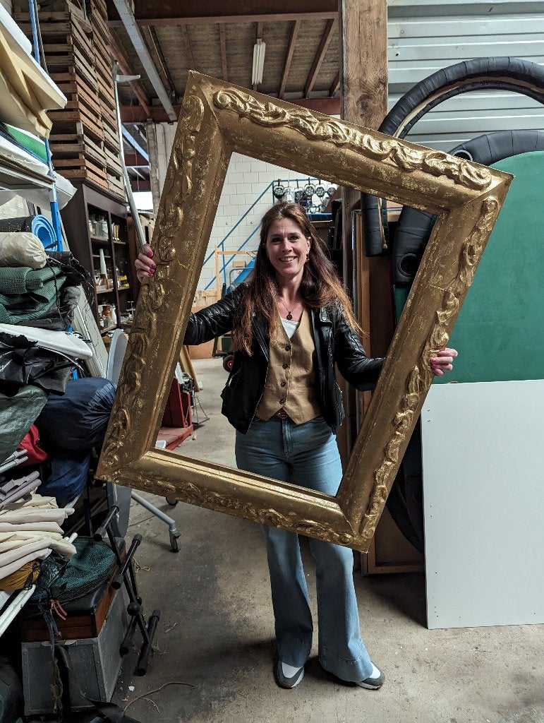 Gouden fotolijst fotoframe Huur trouwen, Hobby en Vrije tijd, Feestartikelen | Verhuur, Ophalen, Zo goed als nieuw, Overige