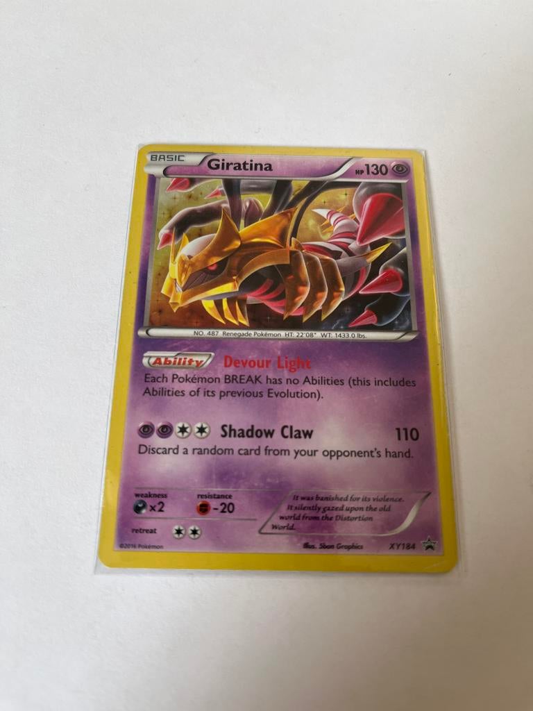 Giratina Pokémon kaart XY184 - Holo Foil, Ophalen of Verzenden, Zo goed als nieuw, Losse kaart, Foil