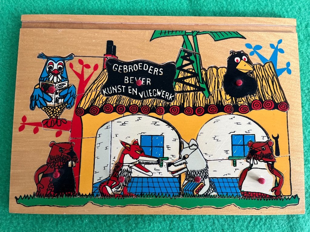 Houten Jacob de Uil puzzel (16 st), 2 tot 4 jaar, 10 tot 50 stukjes, Ophalen of Verzenden, Zo goed als nieuw