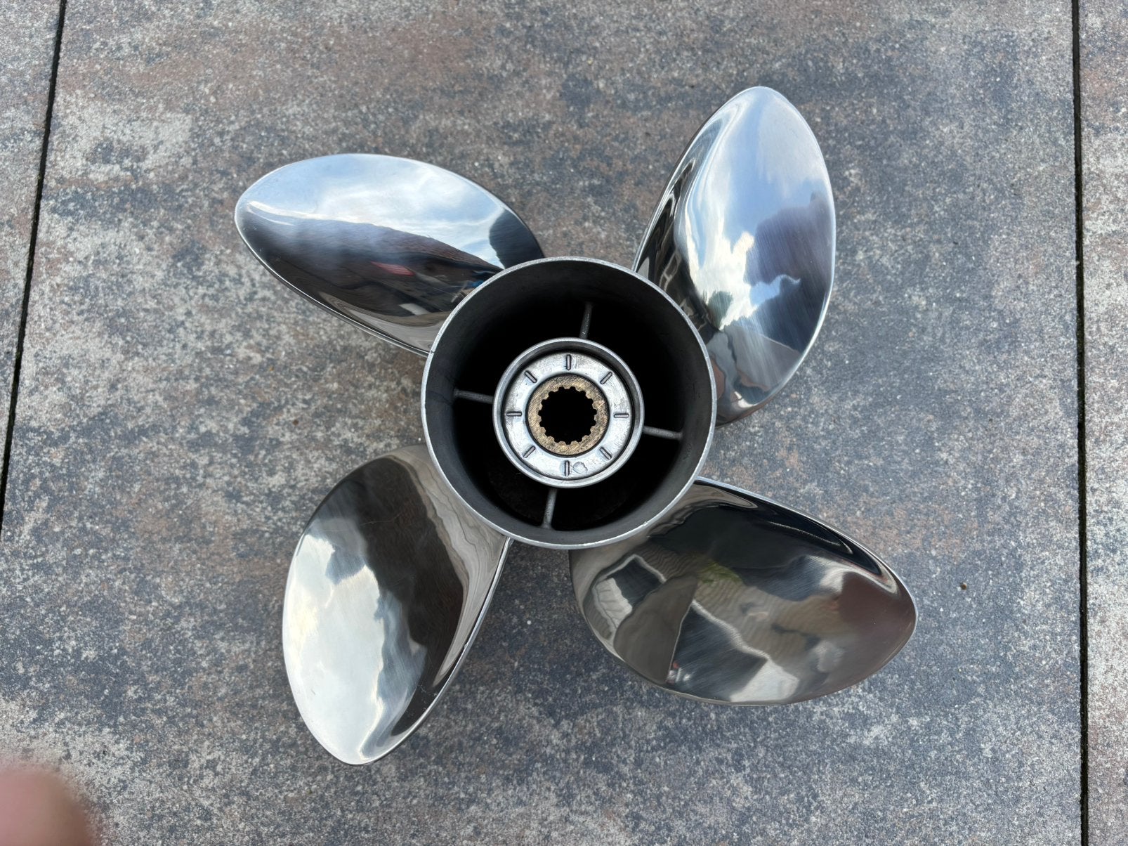 Propeller 19 Pitch RVS 4 blads, Ophalen of Verzenden, Zo goed als nieuw, Motor en Techniek