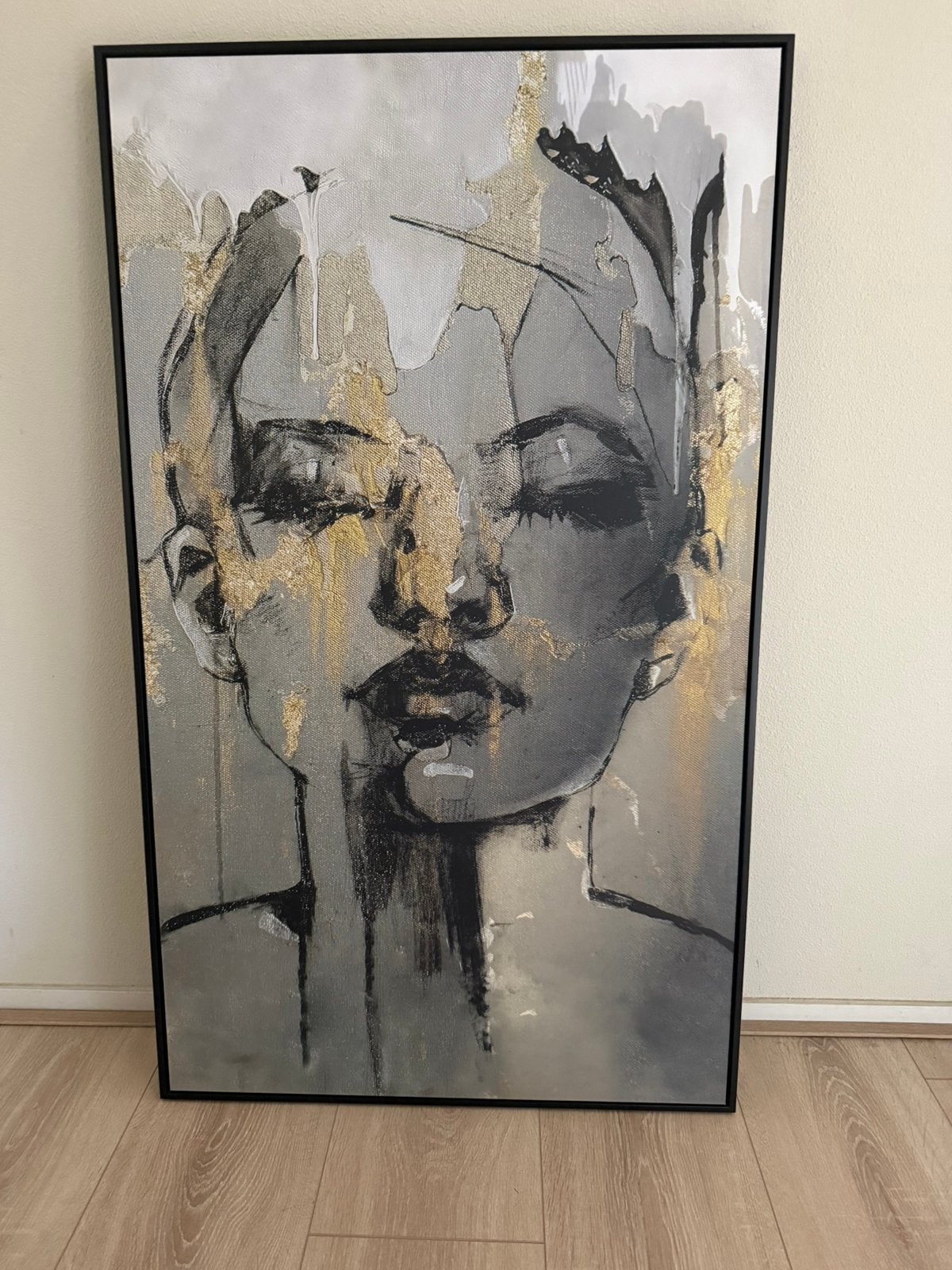Schilderij/canvas vrouw met goud (leenbakker), Antiek en Kunst, Ophalen