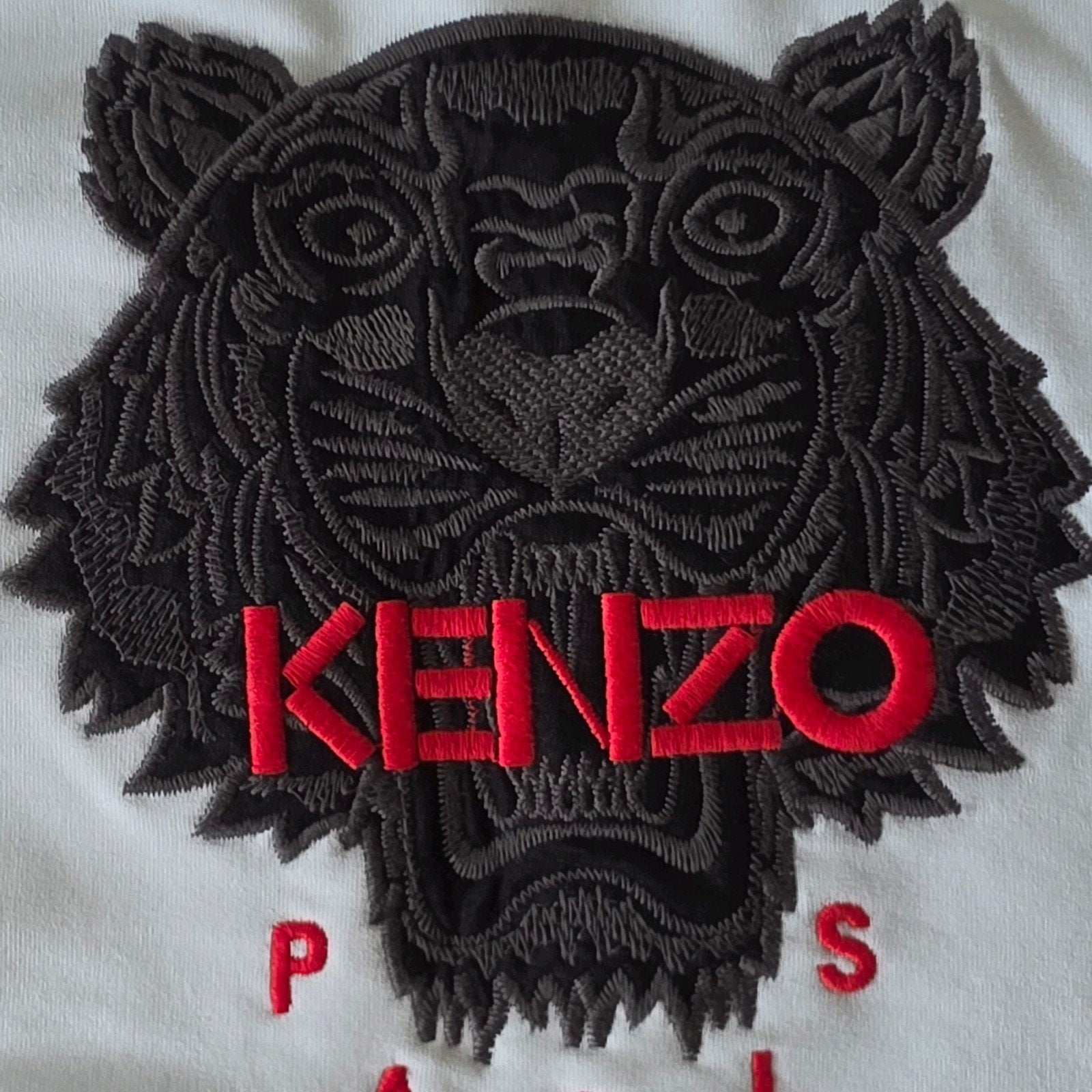 Kenzo Paris Trui Wit met Geborduurd Logo - Nieuw met Labels, Maat 52/54 (L), Kenzo, Wit, Nieuw