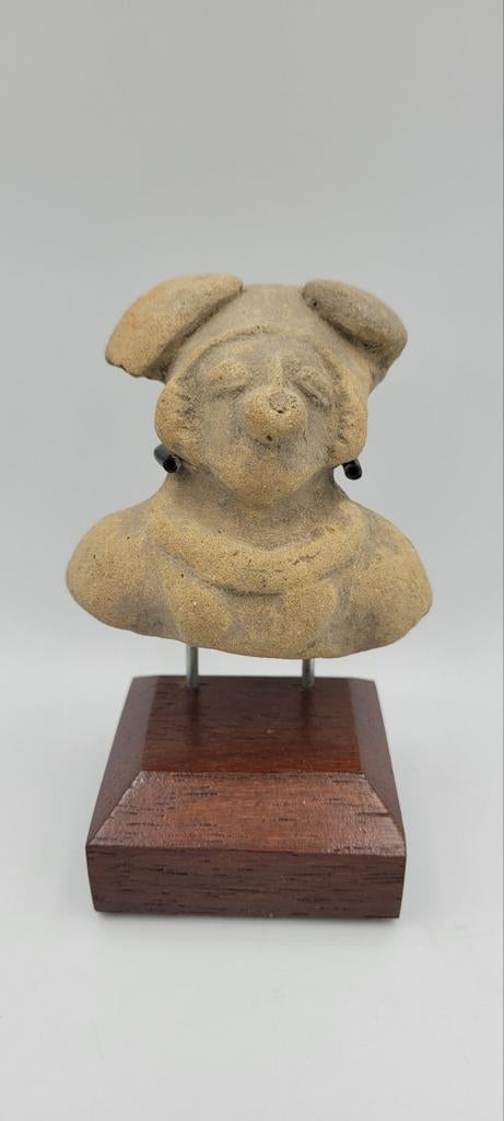 Authentieke Pre-Columbiaanse Terracotta Buste Jama-Coaque, Ophalen