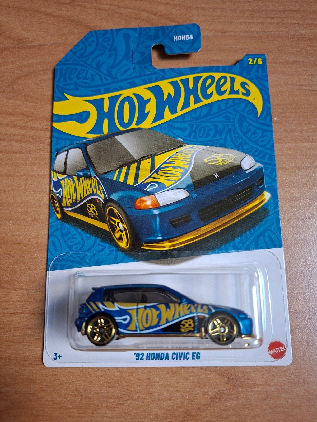 Hot Wheels '92 Honda Civic EG 58th Anniversary, Hobby en Vrije tijd, Modelauto's | Overige schalen, Ophalen of Verzenden, Nieuw
