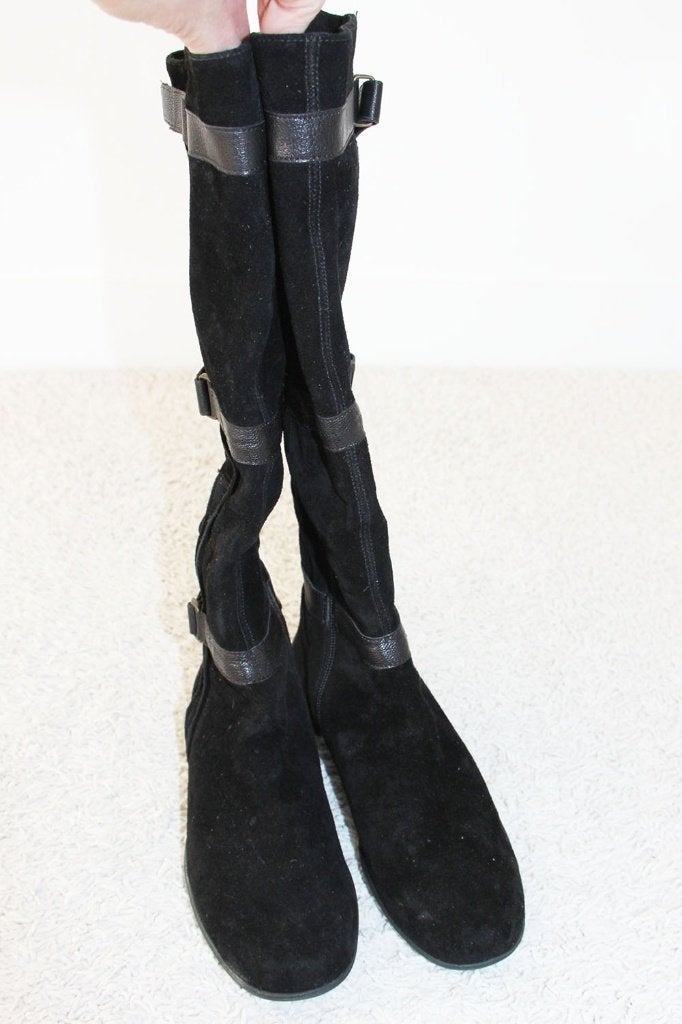 Suede Helioform Comfort Laarzen - s8 (Maat 5/38) € 95,-, Hoge laarzen, Zwart, Ophalen of Verzenden, Zo goed als nieuw